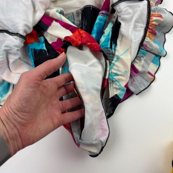 Christina Abstract Patterned One Piece Bathing with Skirt - Picture 8 of 13